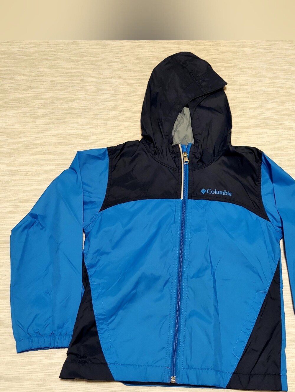 Champion Blue and Black Kids Raincoat Hooded Windbreaker Boys Xsmall 6/7